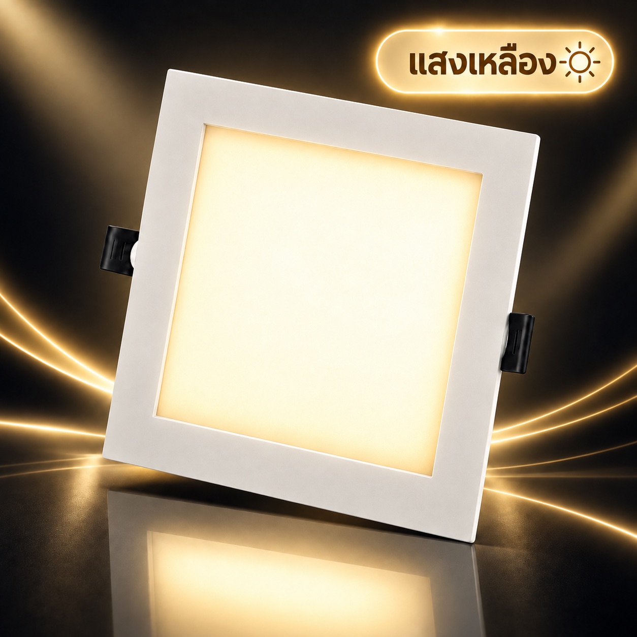 พาเนล เหลี่ยม 9W แสงเหลือง