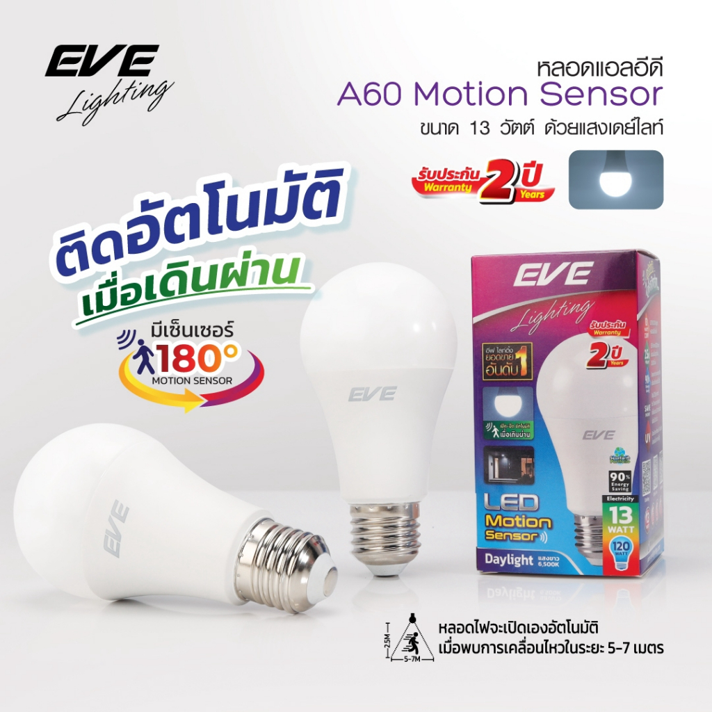 A60 13W motion แสงขาว