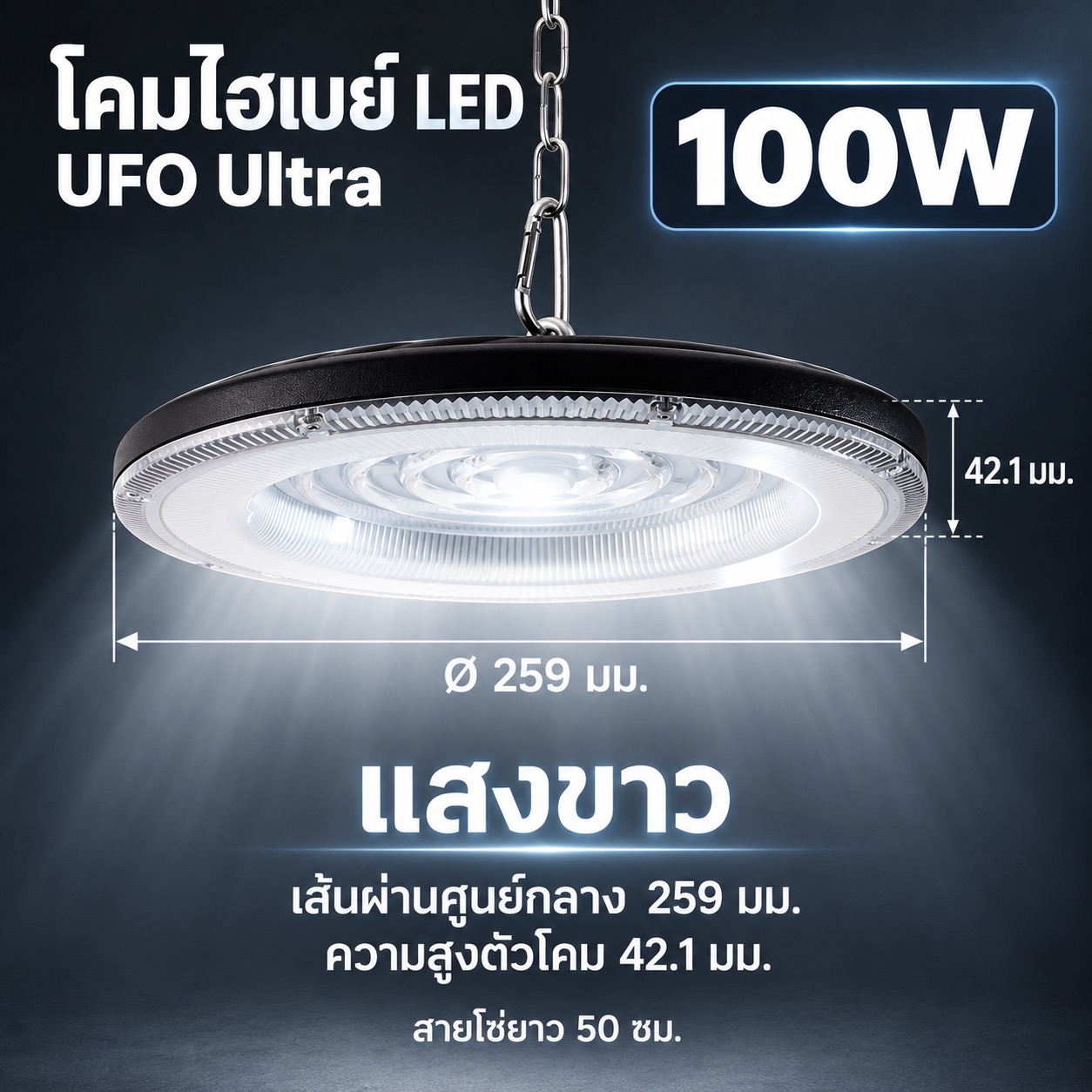 100W แสงขาว