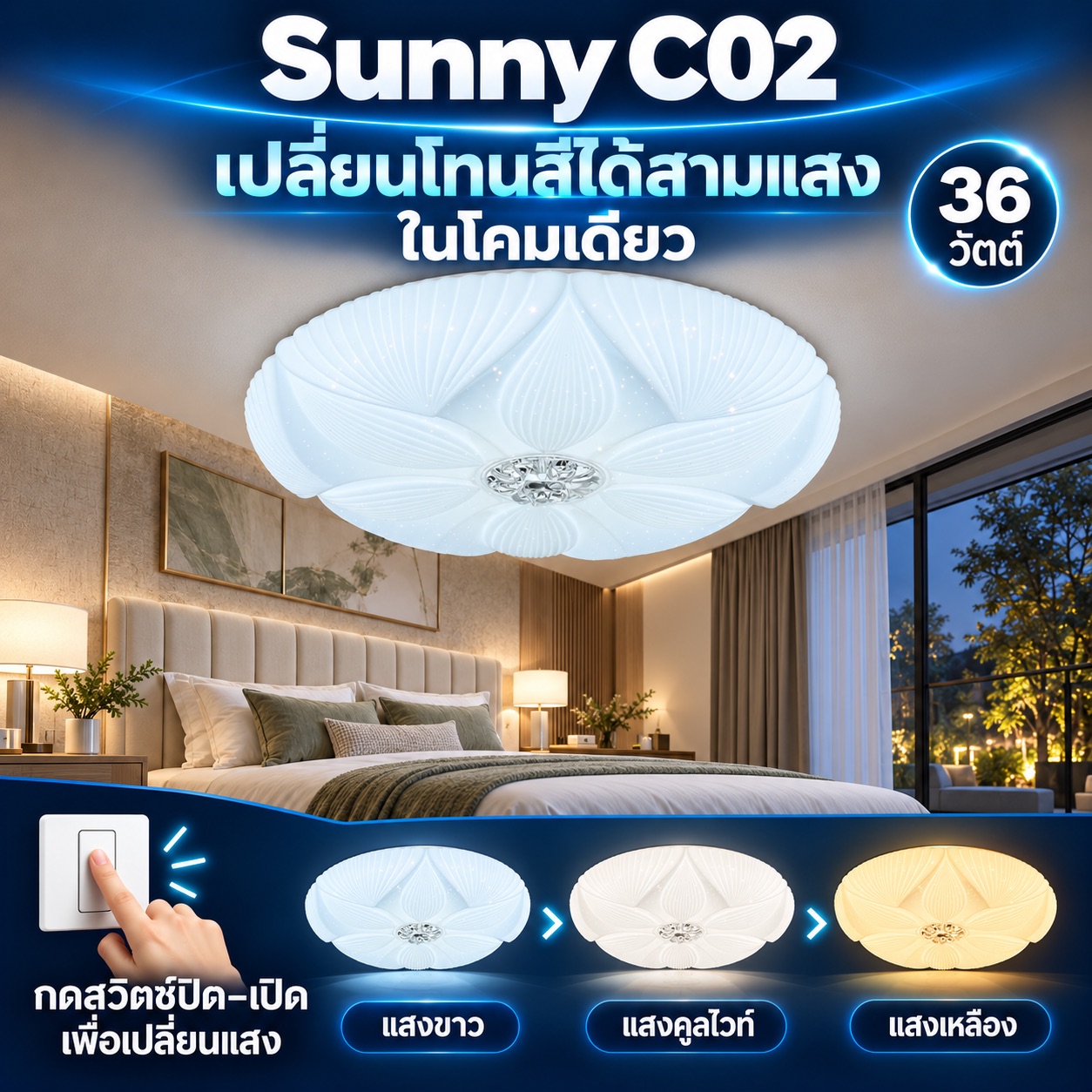 Sunny C02 เปลี่ยนสี 36 วัตต์