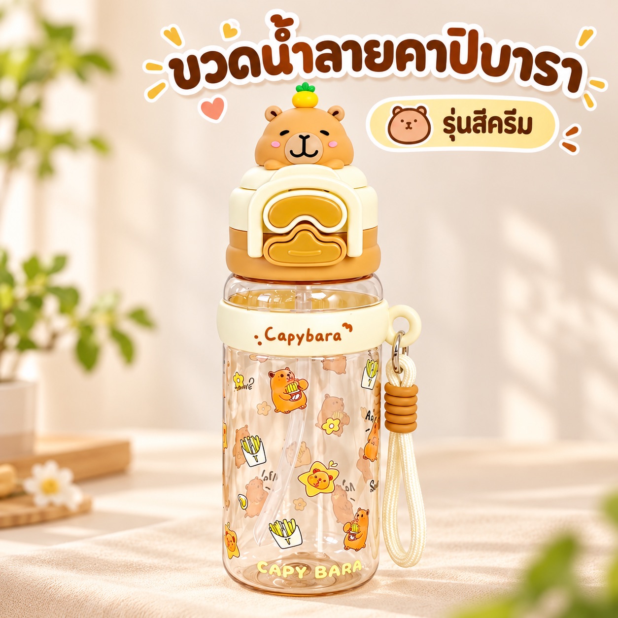 กระติกน้ำคาบิบารา ครีม